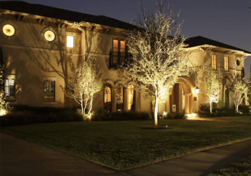 exterior home, lighting installation, outdoor lighting installation