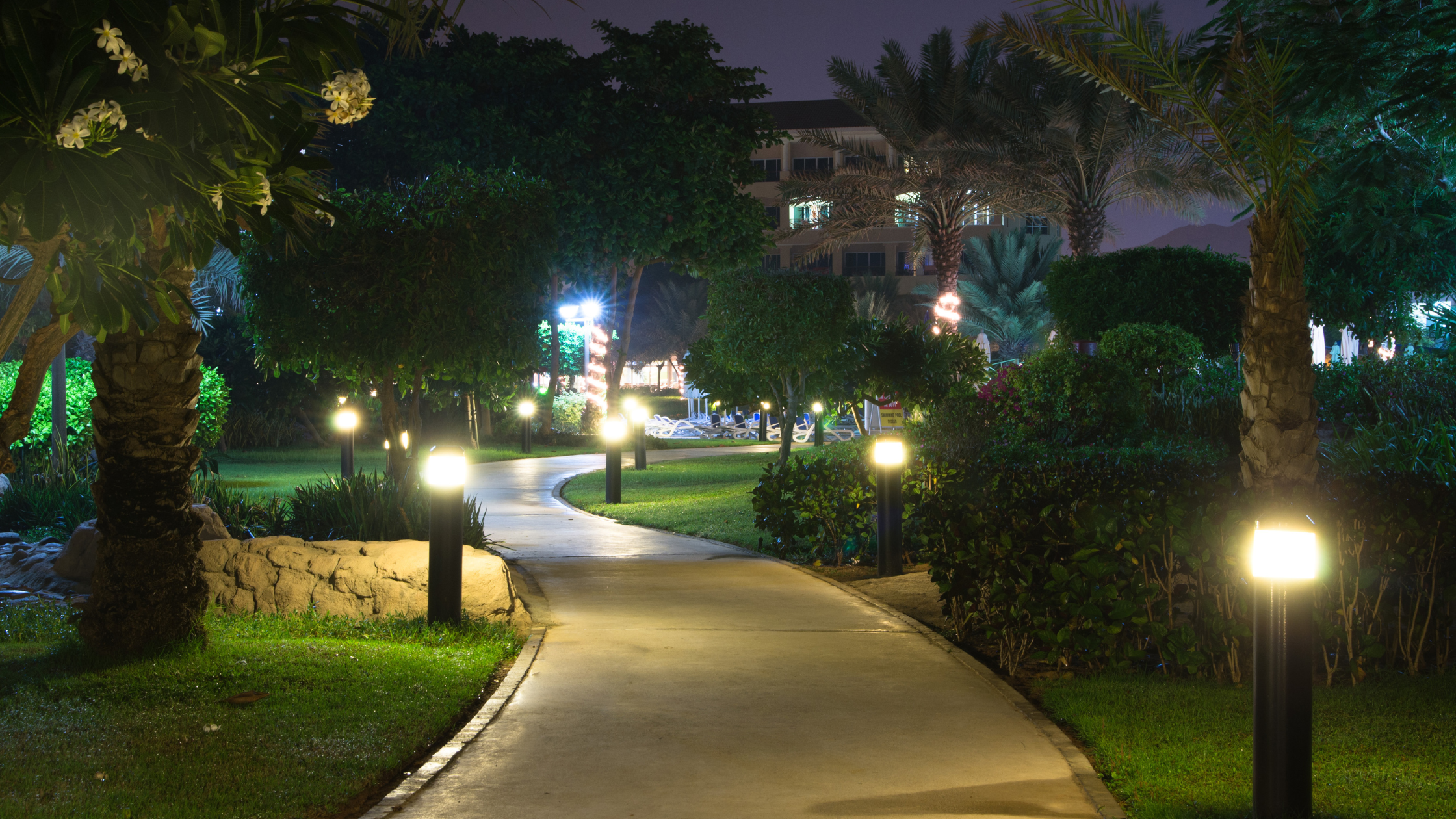 Lighting, landscape lighting, Commercial Landscape Lighting on your business