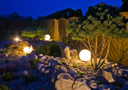fence lighting, outdoor landscape lighting, landscape lighting